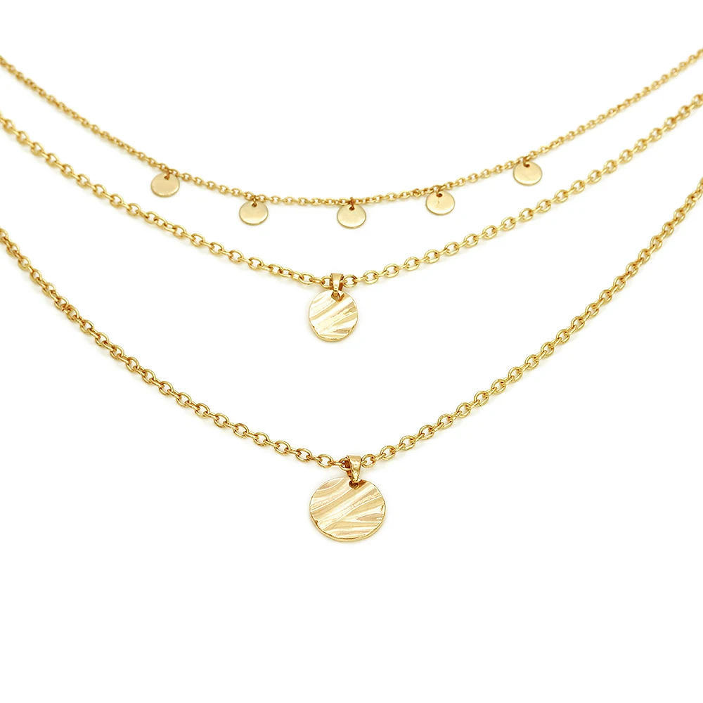 Homemade ins style jewelry multi-layer chain head coin Alloy necklace niche design clavicle chain for gift and women