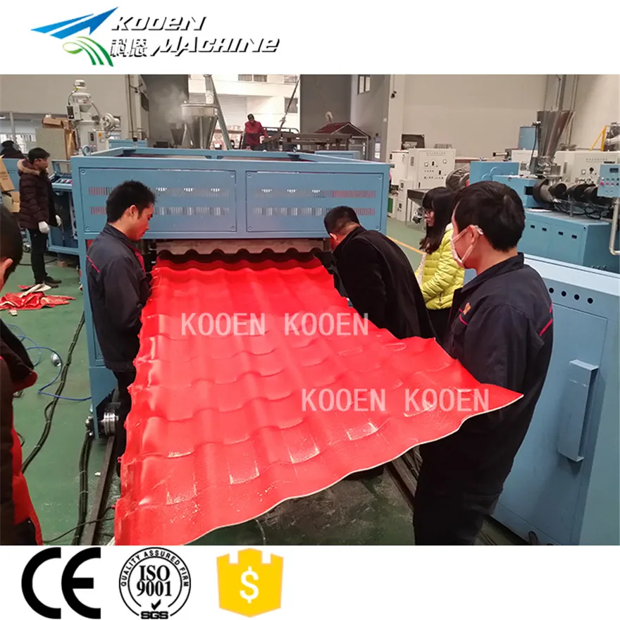 
PVC glazed roof sheet tiles extruding machine /extrusion line production line PVC plastic roof tile making machine 