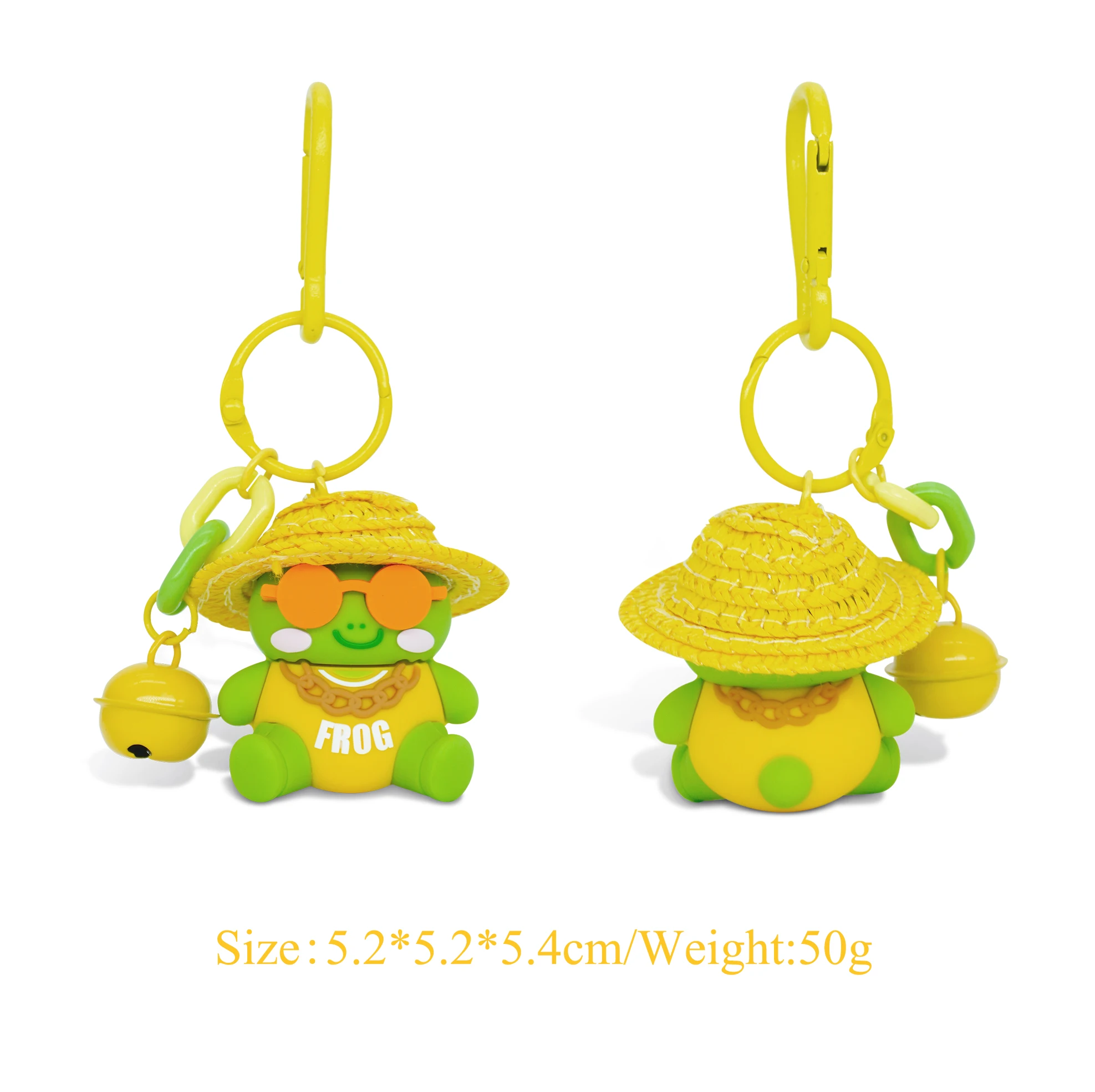 Cheap Promotional Gift Kawaii Cartoon Pendant Keychain Resin Straw Hat Animal Panda Cute 3D PVC Doll Figure Toy