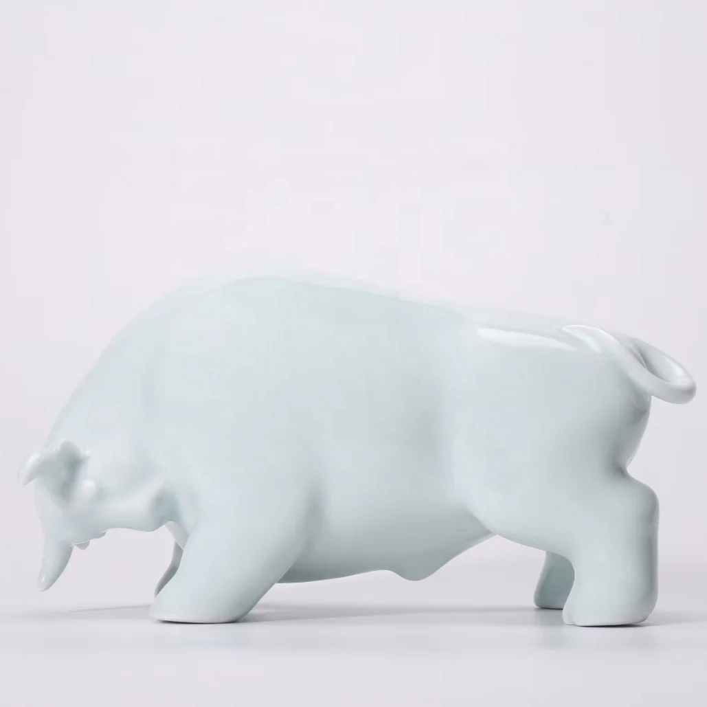 
THE SHOUTER Porcelain Collection Ceramic Sculpture Ceramic cow statue crafts custom ceramic figure 