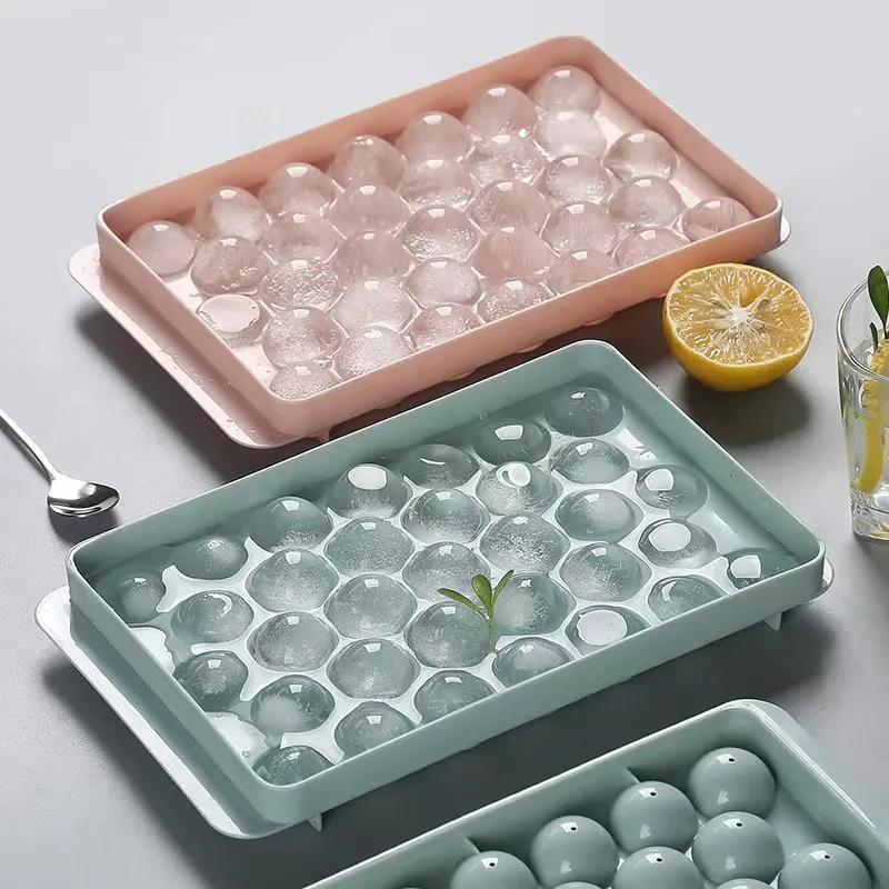33 Ice Boll Hockey PP Mold Frozen Whiskey Ball Popsicle Ice Cube Tray Box Lollipop Making Gifts Kitchen Tools Accessories