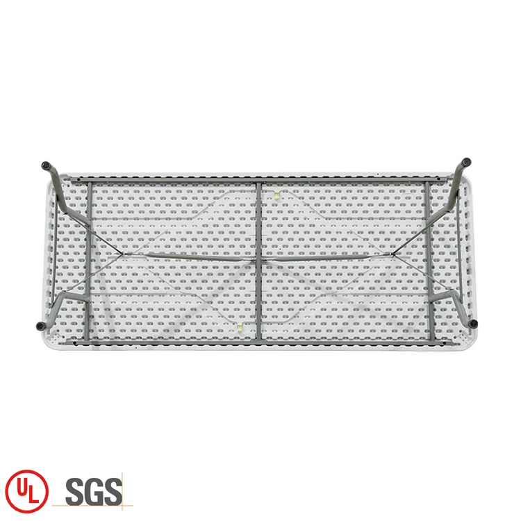 Wholesale china plastic folding table white outdoor garden portable 6ft folding rectangular table