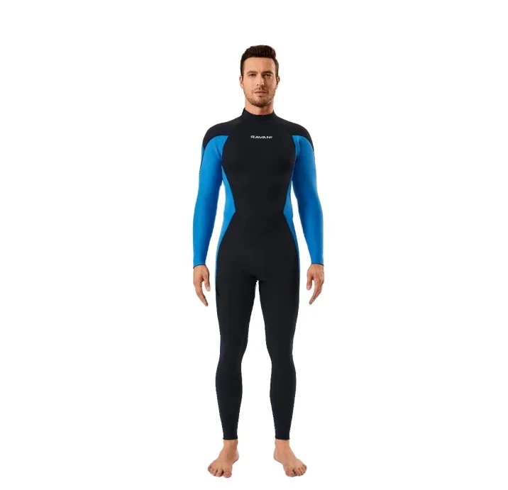 3mm Neoprene Long Sleeve Surfing Wetsuit Custom Full Body Back Zipper Freediving Swimming Scuba Diving For Men Plus Size