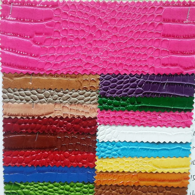 PVC crocodile alligator pattern rexine skin faux leatherette for stationery