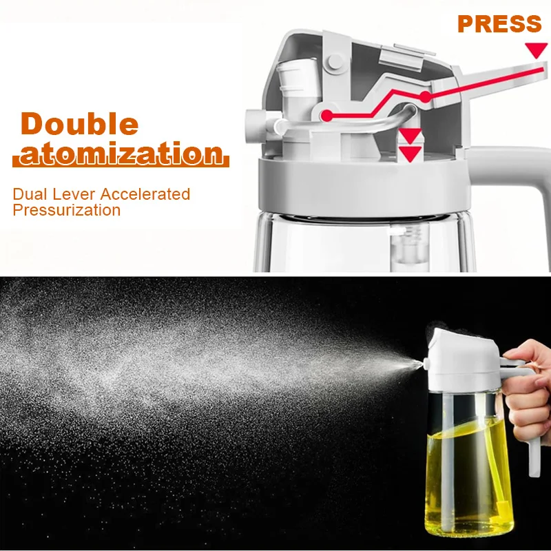 Multifunction 2 In 1 Oil Dispenser Bottle Olive Oil Sprayers Olive Oil Spray Bottle with Brush for Kitchen Cooking