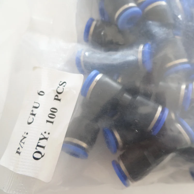 Quality Assurance Blue 100pcs  PUC One Touch Push In Air Fittings Quick Couplings For Wholesaler online