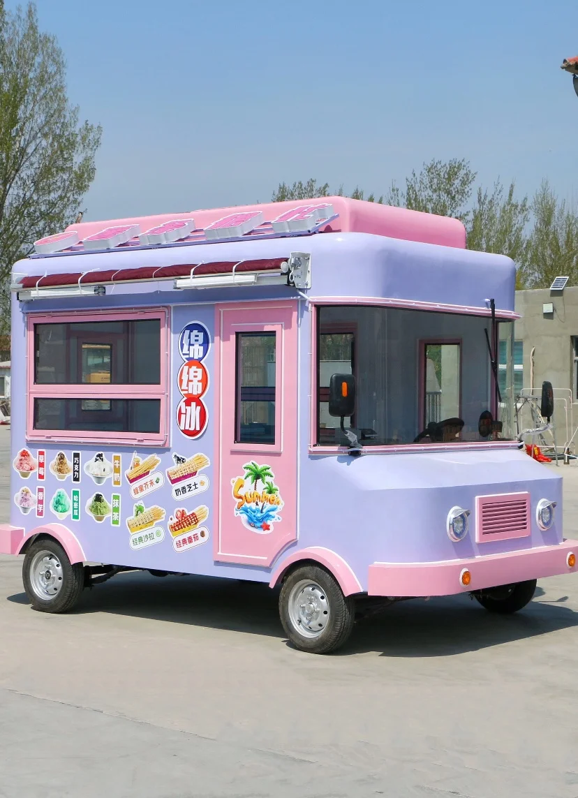 hotdog food cart trailer street mobile kitchen restaurant fast food dining car for sale