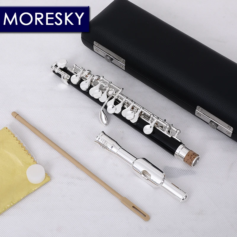MORESKY Piccolo C Ключ Мельхиор половинного размера флейта посеребренный Материал корпуса из абс смолы MPC-821