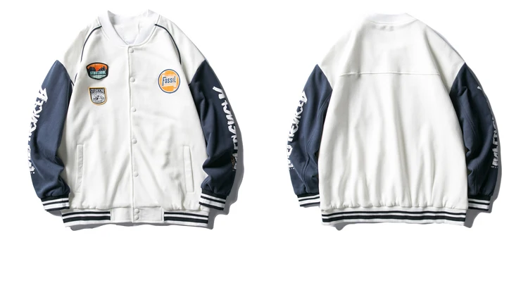 OEM Shoulder Knot Custom Men Women Oversize Jacket Cotton Blend Street Coat letterman Jacket