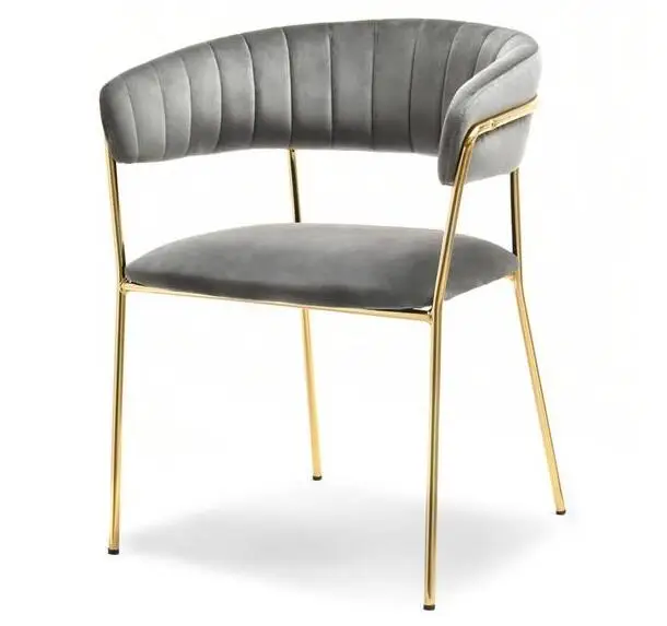Wholesale metal gold restaurant upholstered italian nordic dining chair
