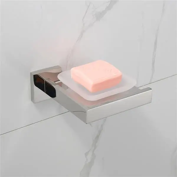 304 stainless steel soap dish square holder with detachable silver bathroom accessories dispenser