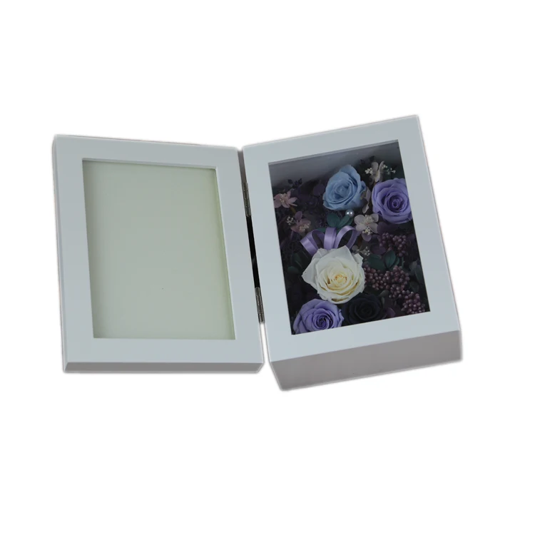 New Product 2020 Beautiful Infinity Roses Ornaments Solid Wooden Photo Frame Decorative Flowers For Gift