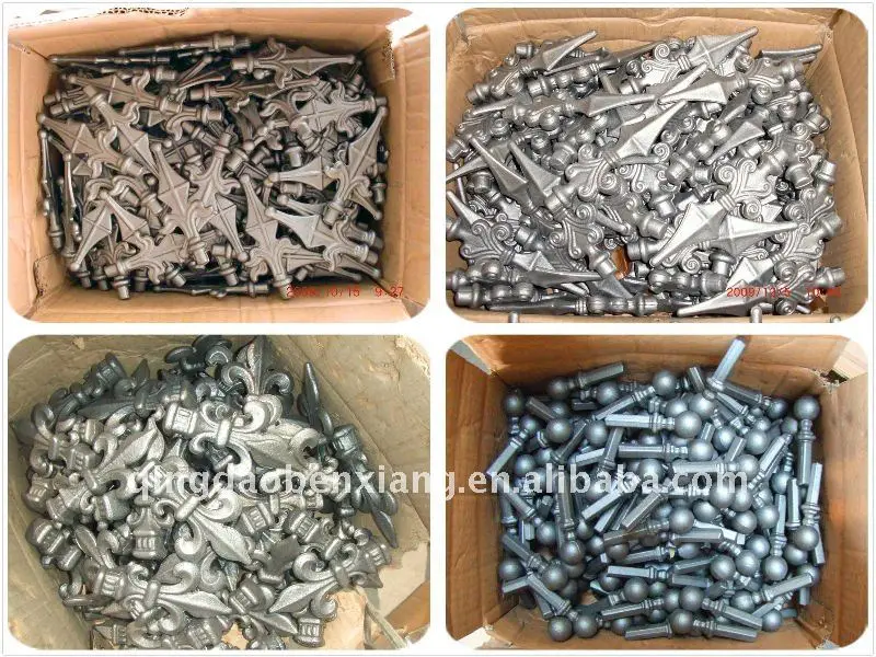 Wholesale Price Forged Wrought Iron Spearhead Head Guardrail Gate Railing Arrow for Hotel Use