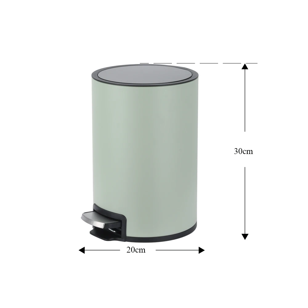 Office kitchen bathroom Stainless steel white thin lid design trash dust bin for waste paper bin soft close pedal bin