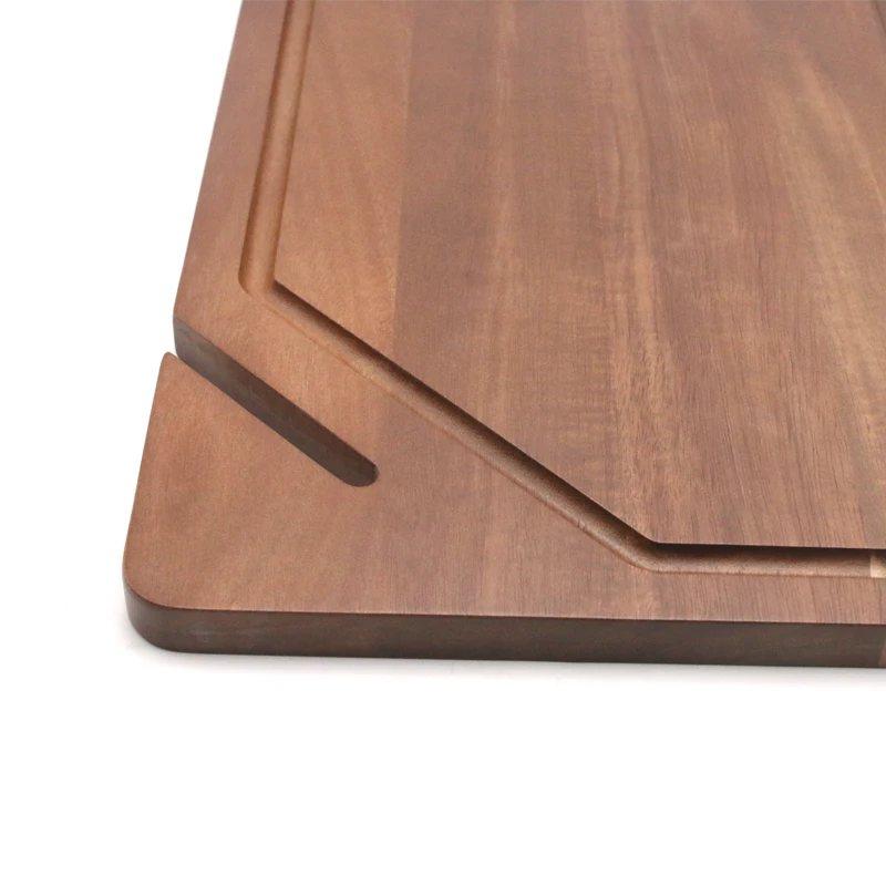 Customized Fruit Vegetable Kitchen Cutting Board Natural Acacia Wood Cutting Board Wooden Chopping Board set with holder