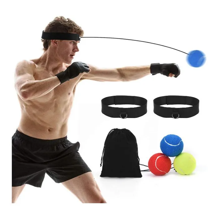 BOXING Reflex Ball Set with Adjustable Headband, Great for Reflex, Timing, Accuracy, Focus and Hand Eye Coordination Training