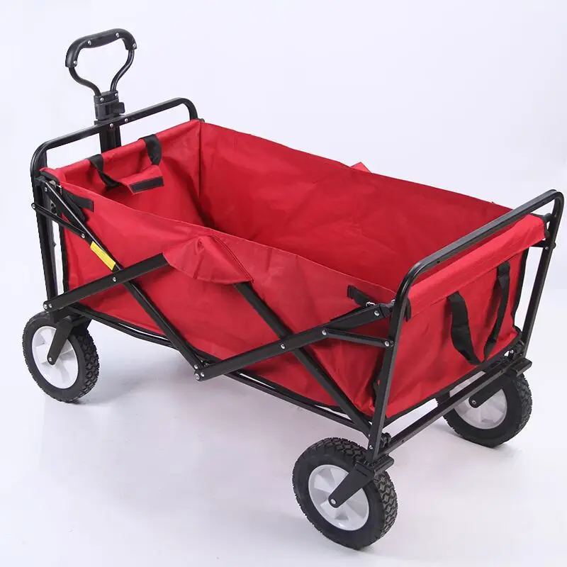 Heavy duty Shopping Trolley Collapsible Sturdy Steel Frame Folding Outdoor Camping Wagon Canvas Garden Beach Cart