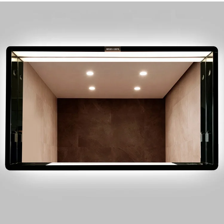
Bathroom Wall Mounted Big LED Vanity Mirror With Defogger and Touch Sensor Switch 