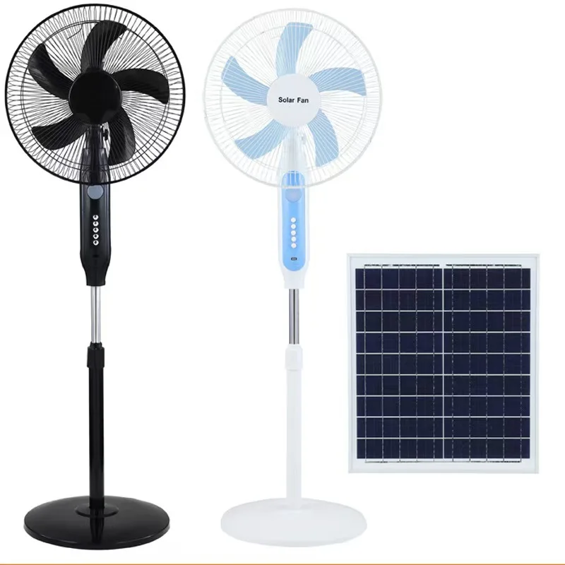 Solar Stand Fan Rechargeable Solar Power Floor Fan USB Digital Plastic 16 Inch DC12V English China Stand Fan Motor 230 V 25W 15w
