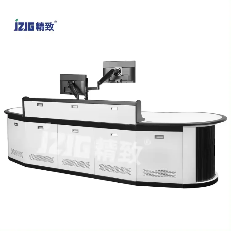 JZJG 2024 Best-Selling Double-Seat Modern Office Computer Desk Solid Wood and Steel Platform with Dispatch