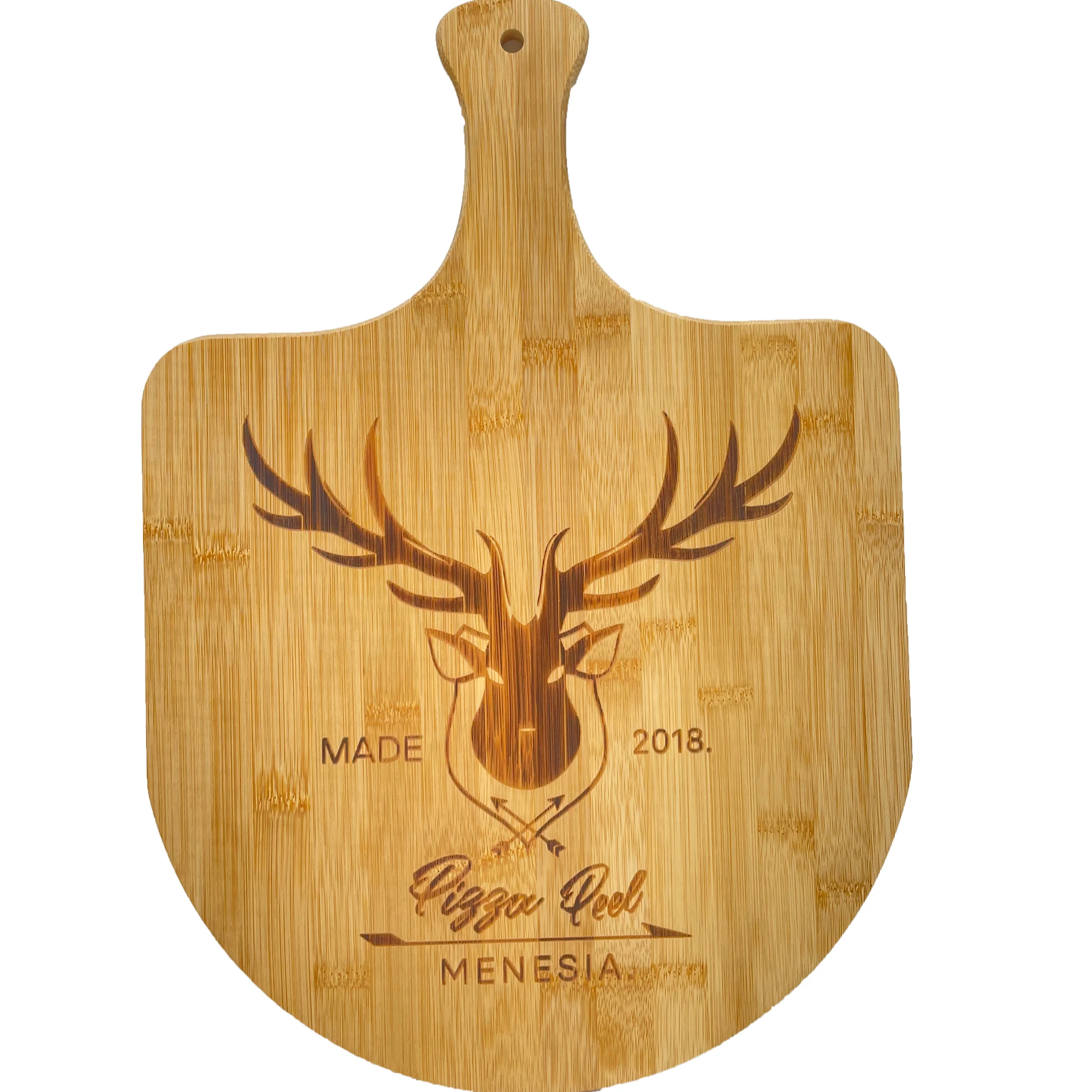 Custom Bamboo Pizza Peel Multifunctional Cheese Serving Tray and Personal Pizza Paddle Pack Pizza tray