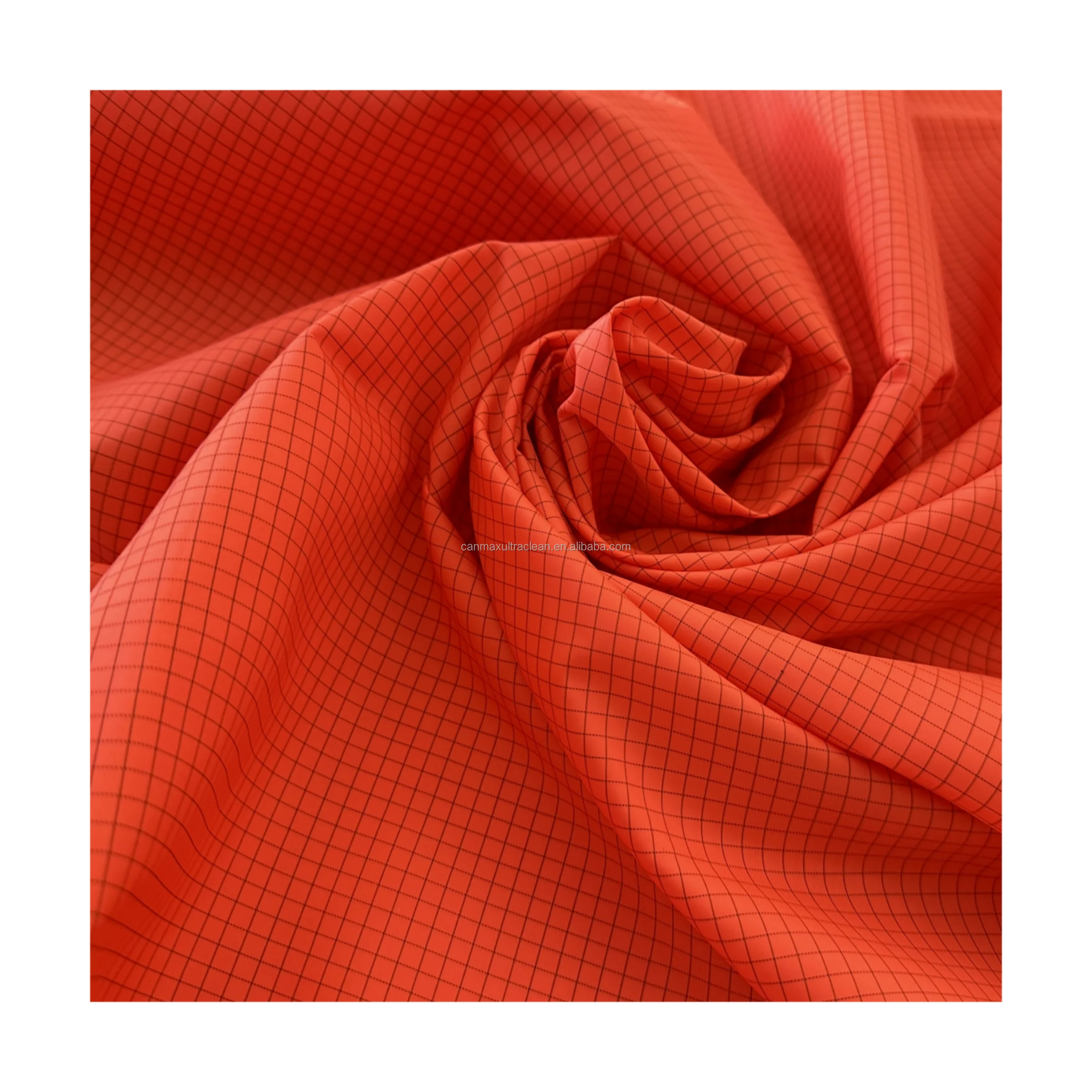 Orange 5mm 10 colors Inventory Check Twill Grid Stripe Polyester Anti-static Plaid ESD Electrically Conductive Fabric