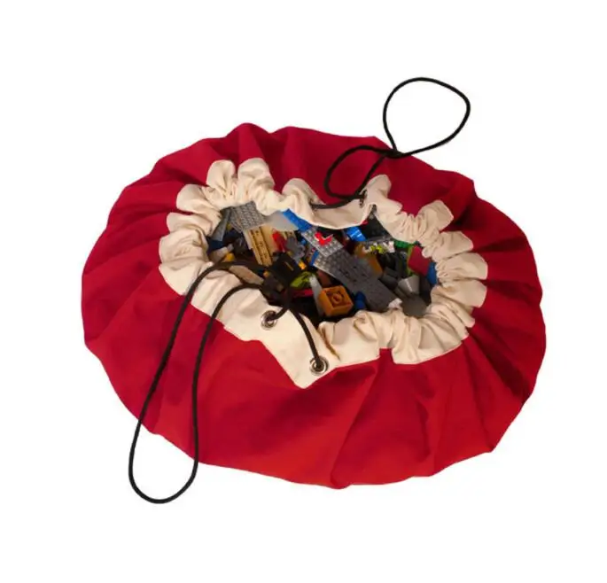 Cotton Canvas Drawstring Toy Play Mat & Toys Storage Bag