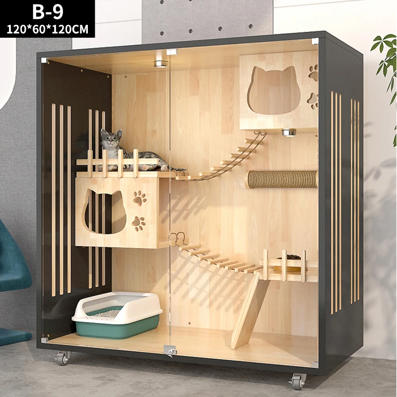 Multi-size Cat Delivery Room Pet Labor Room Waterproof Wooden Indoor Outdoor Pet House Cage Shelter Home Ys Wood Fashion Solid P