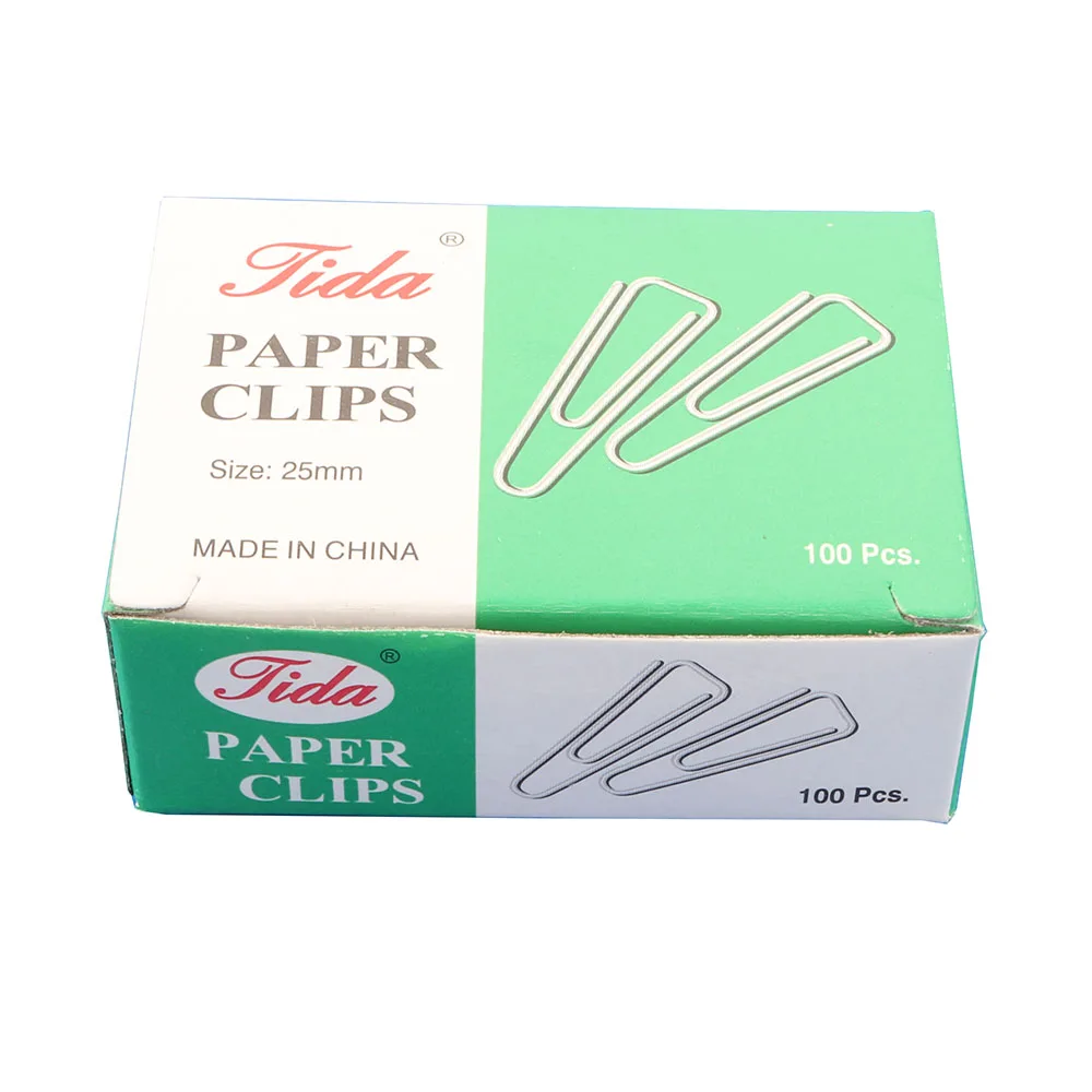 Hot triangle shape 25mm paper clips metal silver office supplies