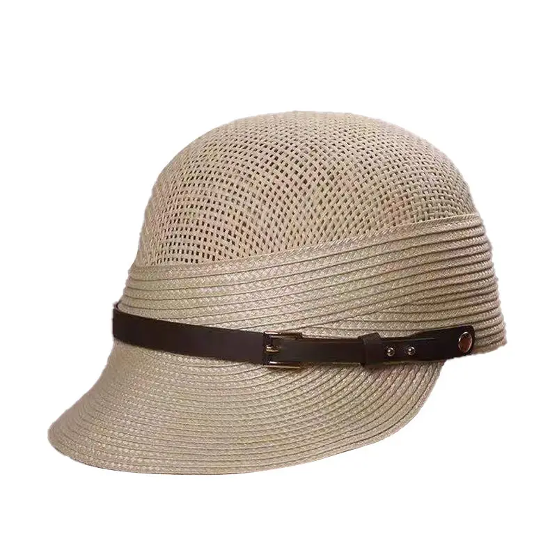 Fashion Korea Style Horse Riding Travelling Outdoor Women Ladies Summer Wide Brim Beach Sun Hats Comfortable Knitting Straw Hats