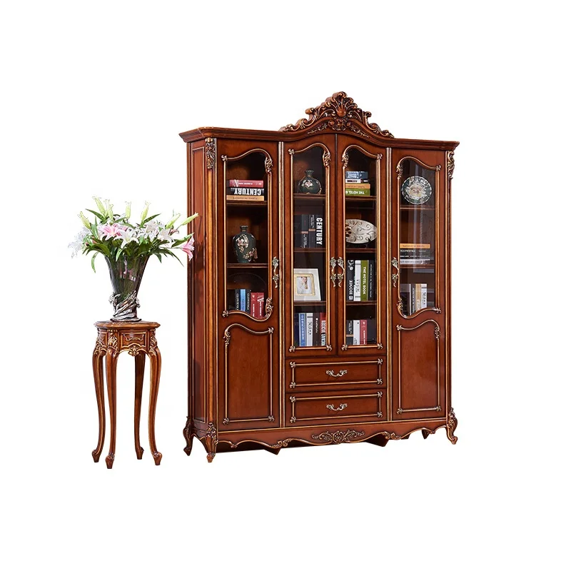 Antique Bookshelves Exquisite Carved Wooden Bookshelf