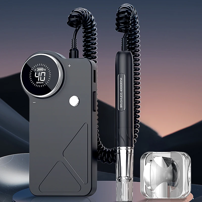 Portable Nail Drill Handpiece Brushless Strong Manicure Polishing Pedicure Custom Efile 40000RPM Profesional Electric Nail Drill