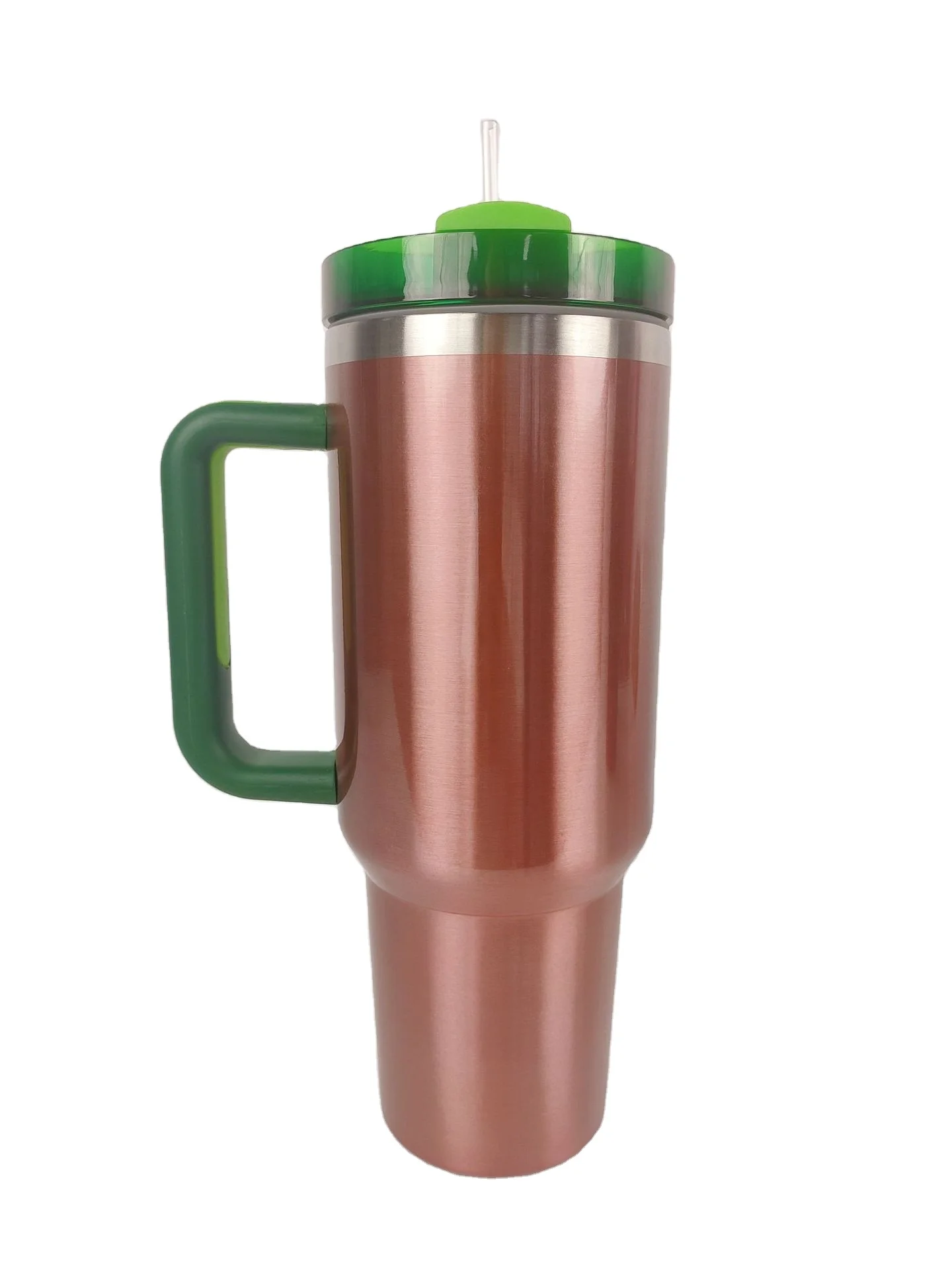 Watermelon Moonshine H2.0 Double Wall Stainless Steel Adventure Tumbler Vacuum 40oz Rose Gold Cup With Handle and straw