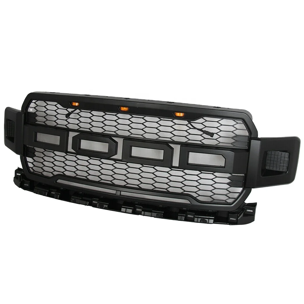 For 2018 2019 2020 Ford F150 Raptor Style Grill Front Bumper Hood Grille without LED