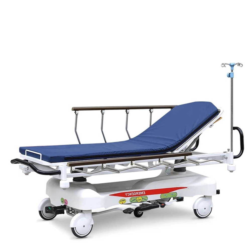 Luxury Hydraulic Transportation Trolley Patient Ambulance Stretcher Transporter Bed