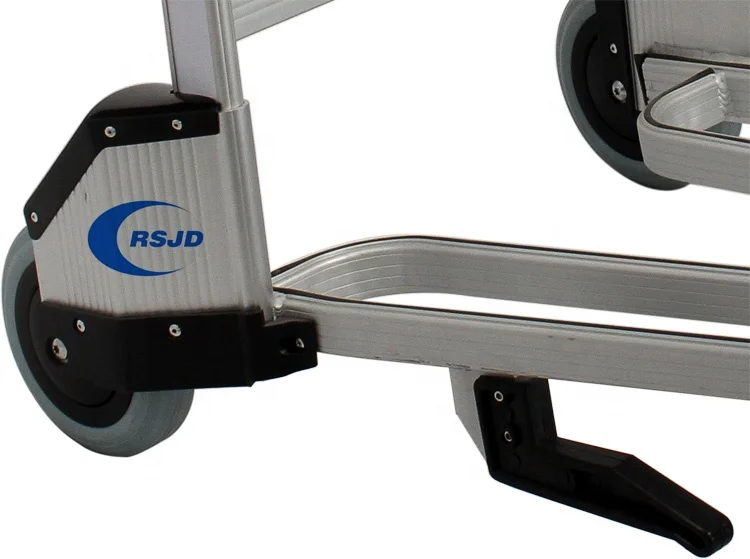 Airport Ground Passenger Baggage Luggage Trolley Aluminum 3 wheels Basket Cart With Brake