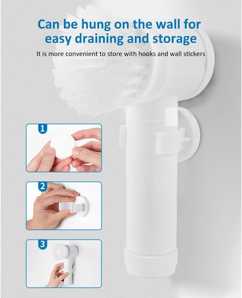 USB 5 In 1 Electric Handheld Cleaning Brush For Kitchen Bathroom Sink Dishwashing Tile Glass