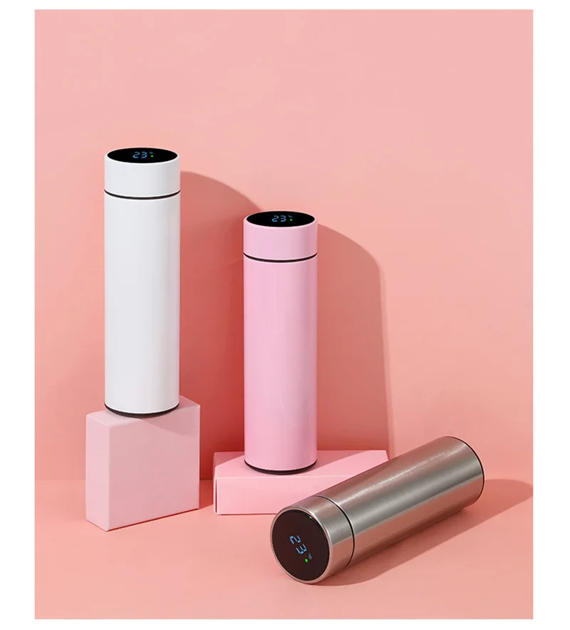 500ml Stainless Steel Led Digital Temperature Reminder Thermal Baby Drinking Milk Coffee Sport Smart Water Bottle
