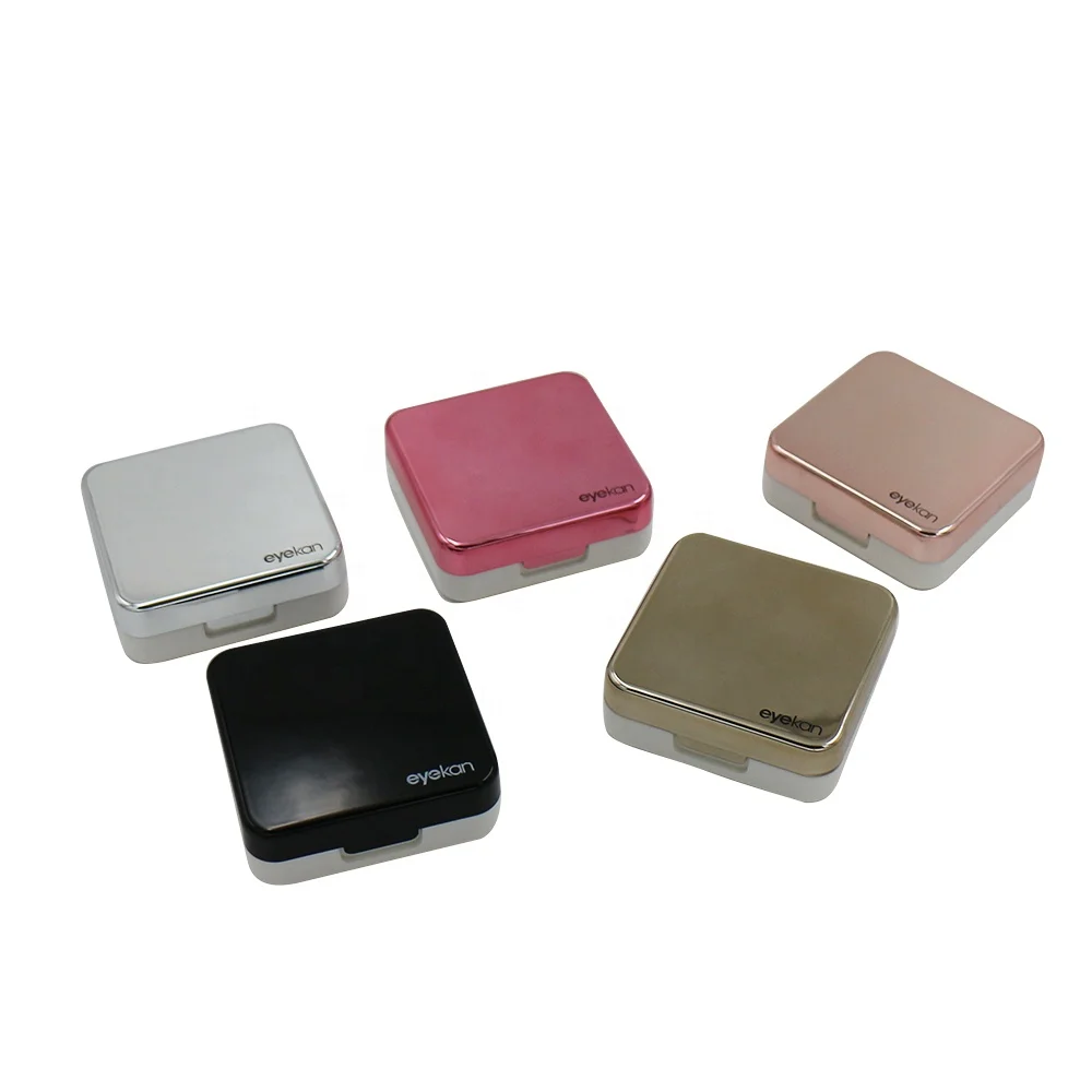 High quality reflective Cover contact lens case with mirror color contact lenses box
