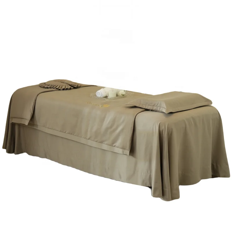Best price Beauty Bedspread 4PCS High-end Luxury Beauty Salon Bed Cover Set Massage Cotton Linen Sheets set