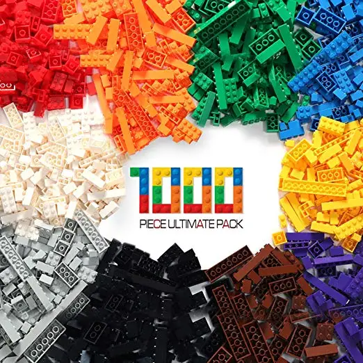 EXERCISE N PLAY Large Pack Regular Colors 1000PCS  Building Bricks Toy Compatible with All Major Brands Toys for Children Gifts