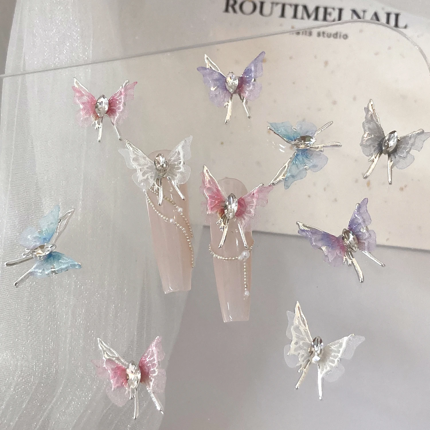 2024 new arrival  Nail charms dream butterfly  3d nail art jewelry for nail salon
