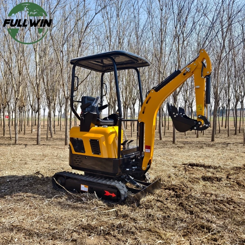 Operator-friendly Canopy 1800KG Mini Excavator 180mm Wide Rubber Tracks 400mm Digging Bucket Free Boom Swing