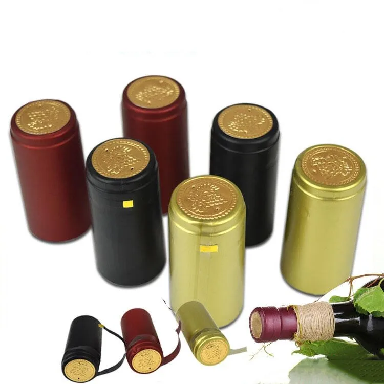 Wholesale Custom Color 30*60mm Pvc Heat Shrink Caps 30mm Liquor Vodka Whiskey Bottle Capsules