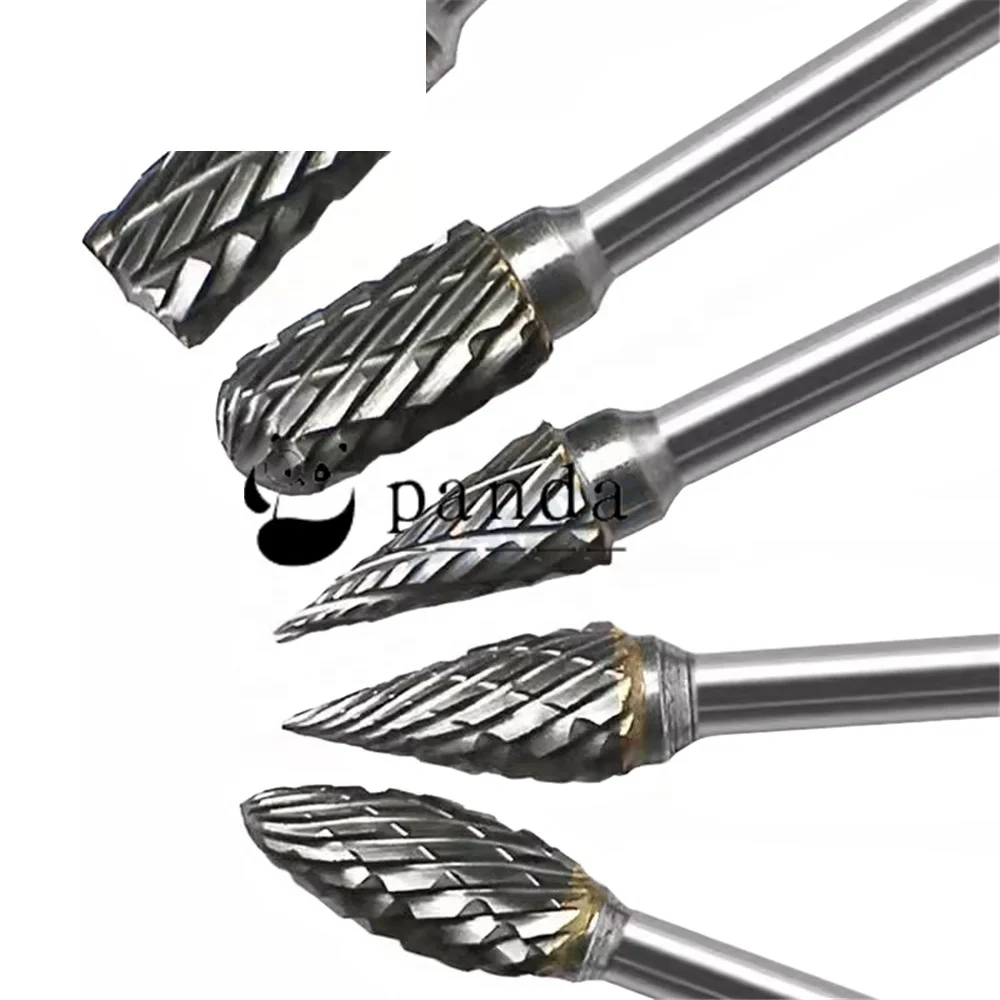 Manufacturer 10pcs 3mm shank double cut single slot wood tungsten carbide rotary burr sets rotary files