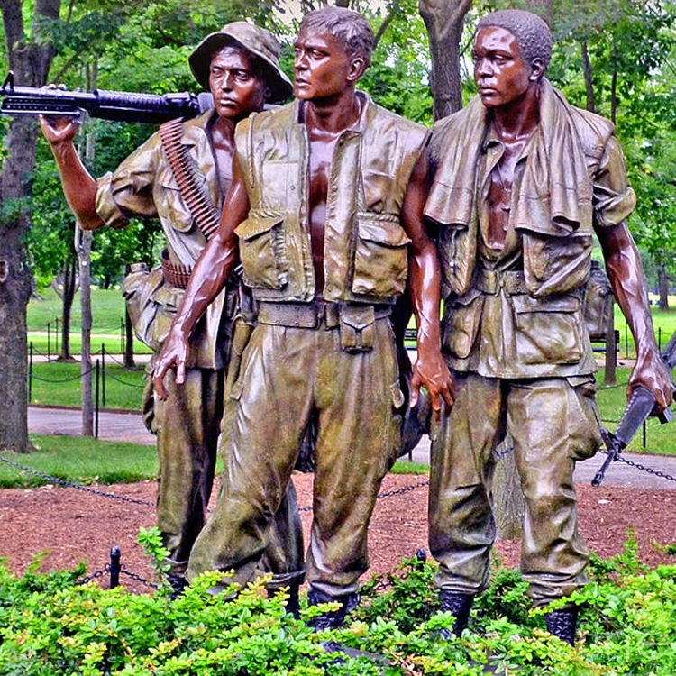 Chinese factory Vietnam War Memorial Three Servicemen bronze statue