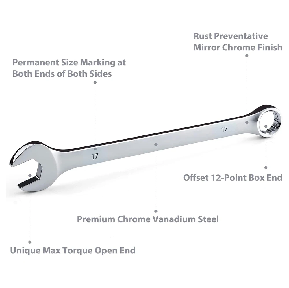 5pcs 14pc 6mm 32mm flex-head large open end jumbo reversible socket ratchet combination force wrench spanner set