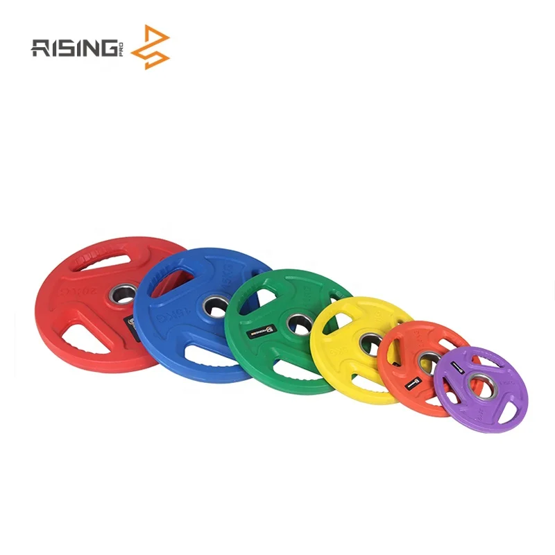 Rising cast urethane vinyl plastic gym Olymopics  Color urethane  weight Plate for gym