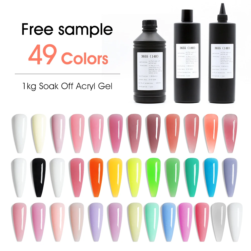 1Kg Color Acrygel Wholesale Private Label UV Gel Polis Acrylic Poligel Nail Extension Poly Gel