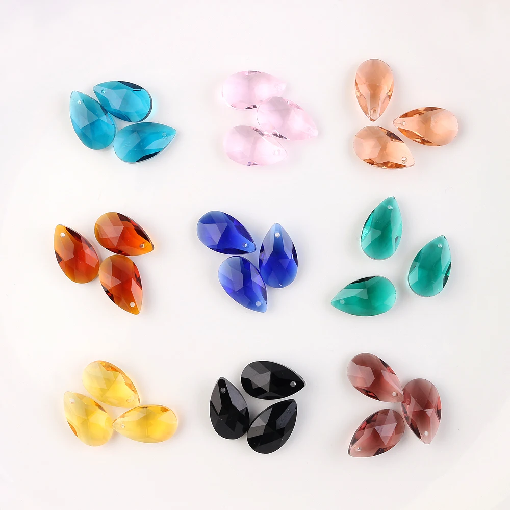 Crystal Chandelier Pendant 13X22mm Faceted Waterdrop Glass Beads For DIY Making Fashion Earring Necklaces Jewelry Accessories